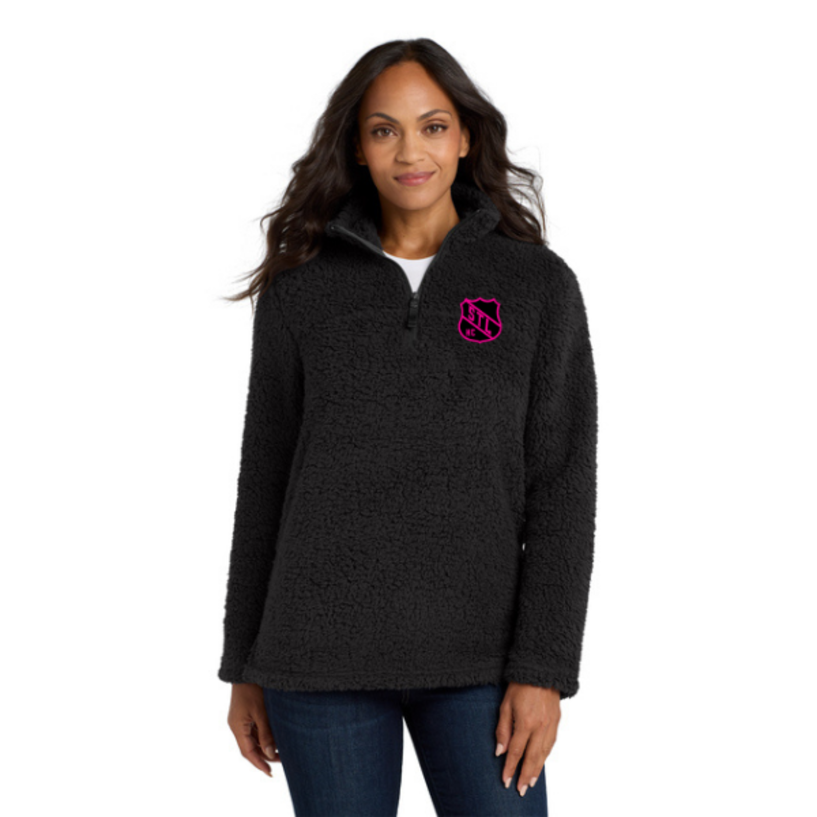 Hockey Club Girls L130 Cozy 1/4 Zip Fleece (WOMENS) Black
