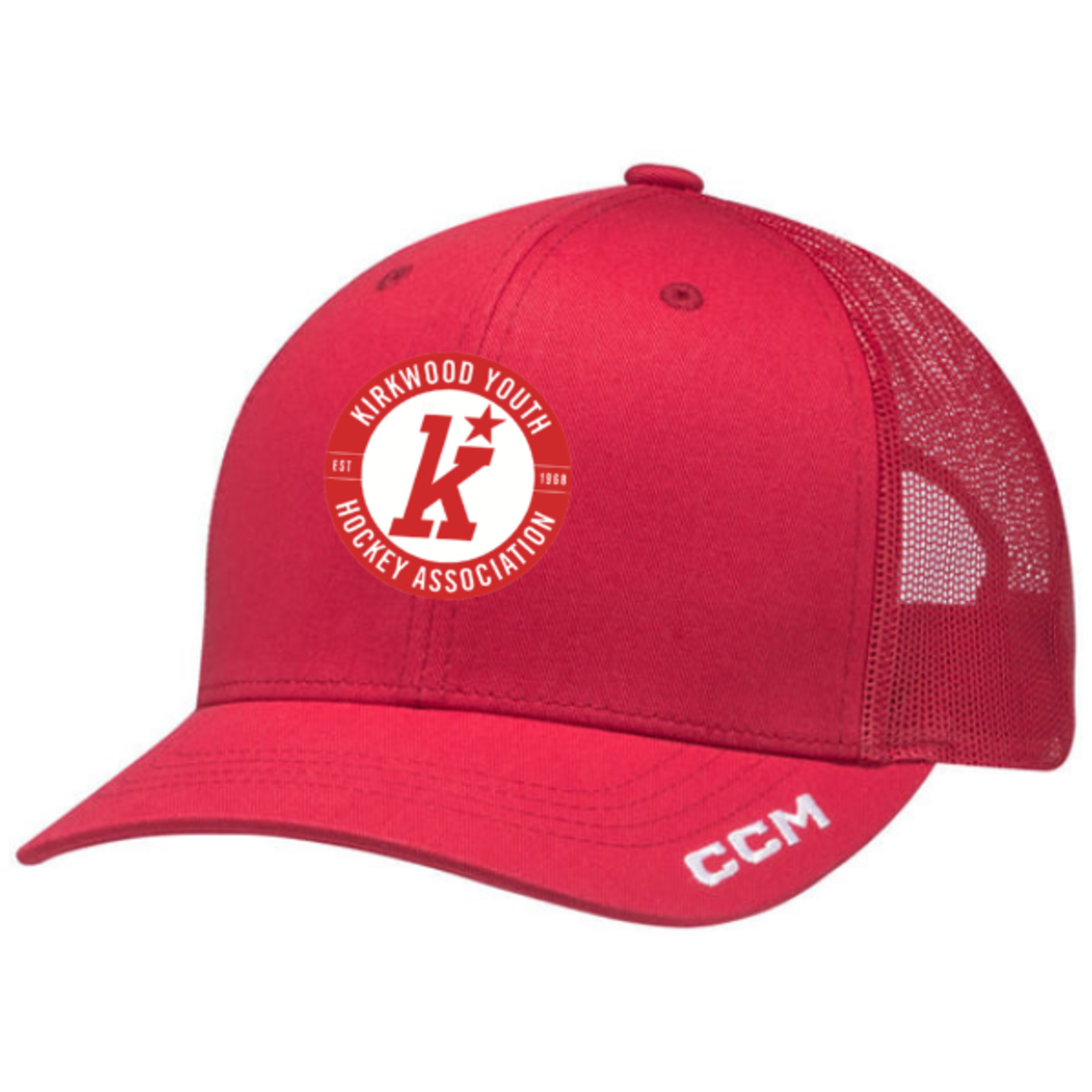 CCM *SALE ITEM* Kirkwood "Circle" Logo CCM Trucker Hat (RED) SENIOR