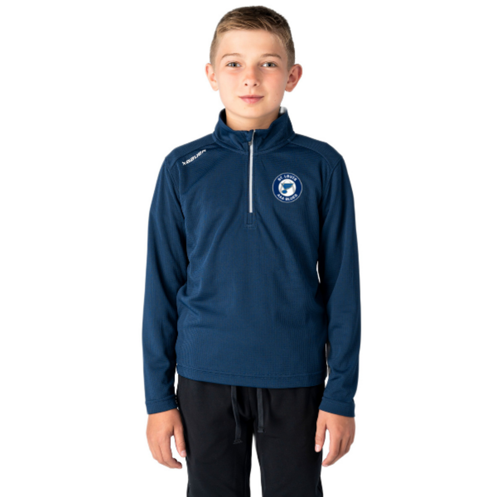Bauer AAA Blues Bauer S26 Performance 1/4 Zip (YOUTH) NAVY