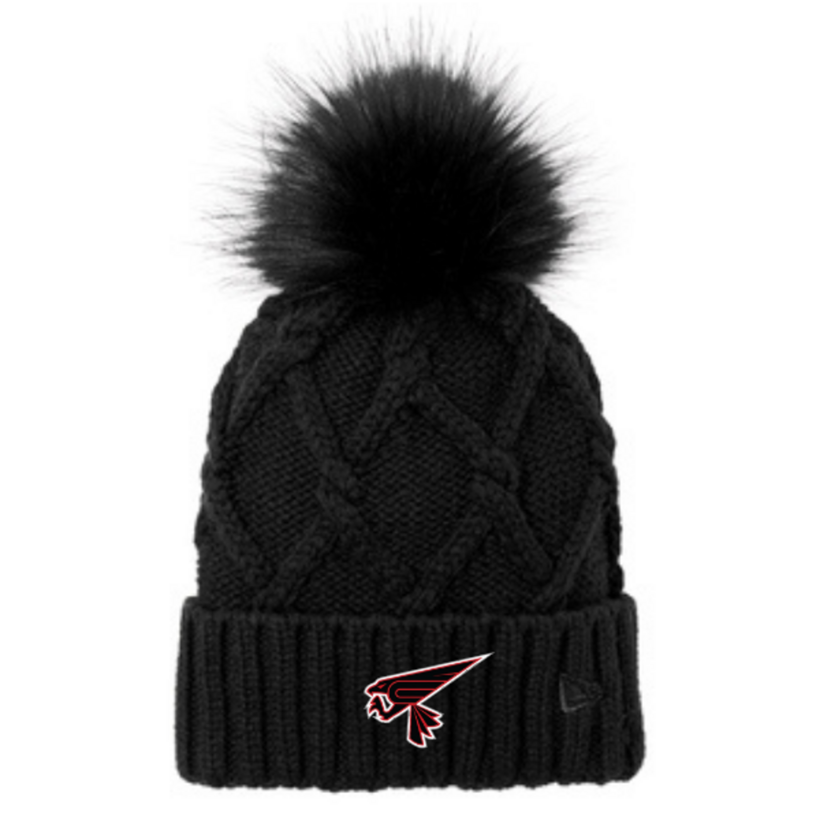 New Era Chesterfield Faux Fur Pom Beanie (WOMENS) BLACK