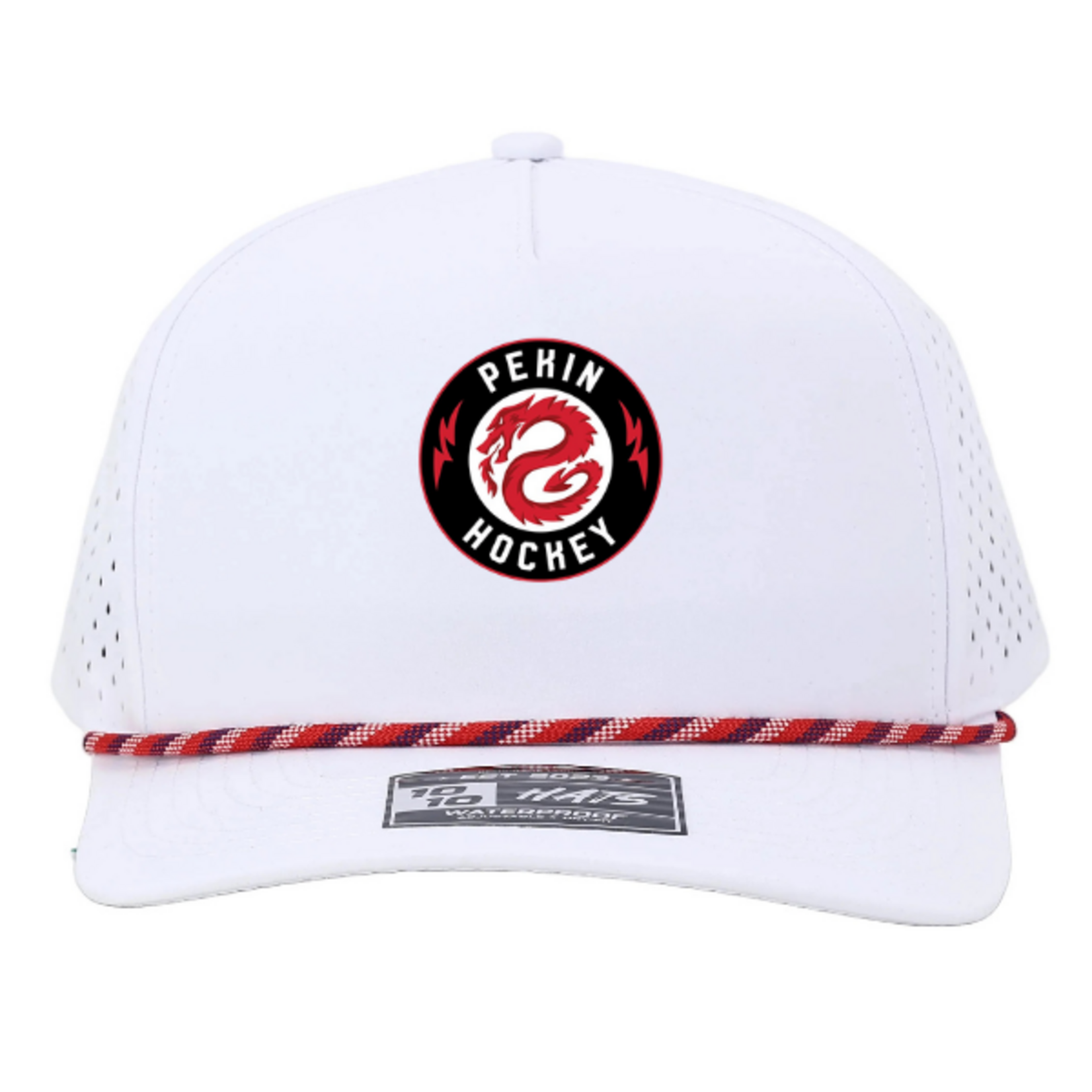 10/10 Pekin 10/10 5 Panel Rope Snapback Hat (WHITE)