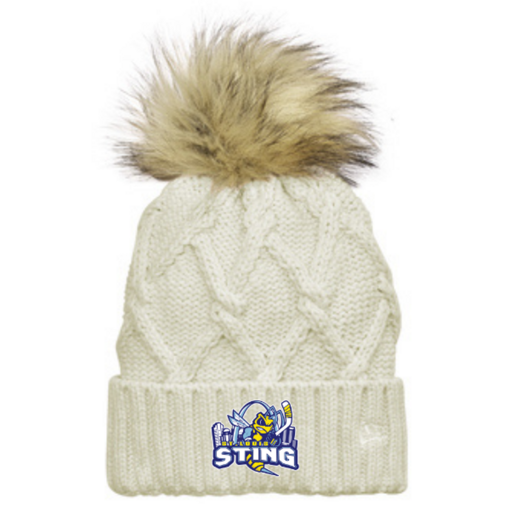 New Era Sting New Era Faux Fur Pom Beanie (WOMENS) IVORY