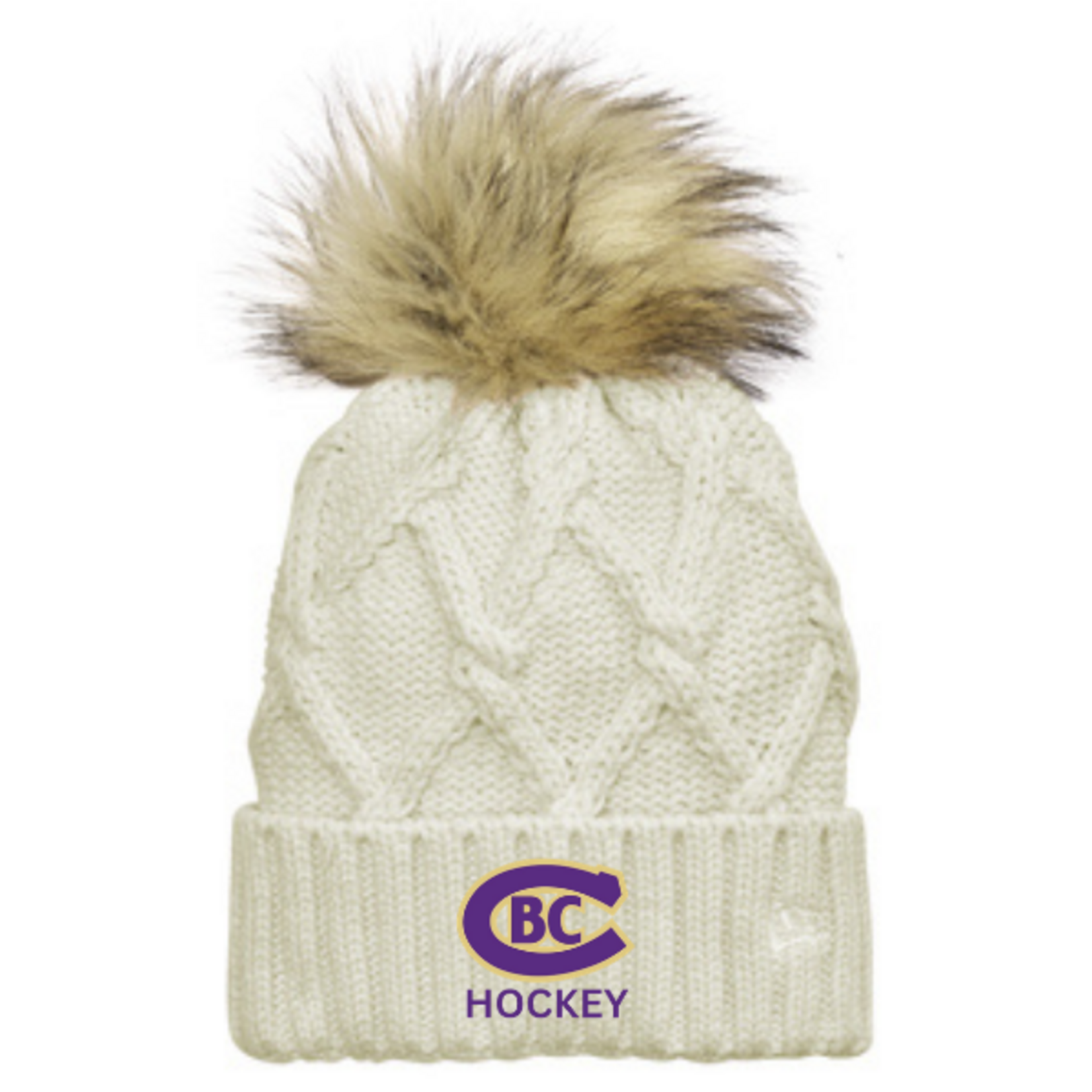 New Era CBC Hockey New Era Faux Fur Pom Beanie (WOMENS) IVORY