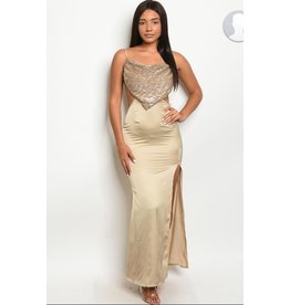 SOLARIS STYLE NUDE W/ SEQUINS DRESS