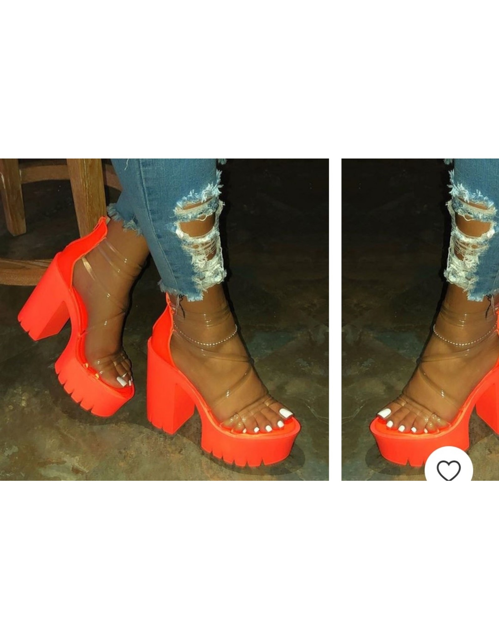 Pink Sound Fashion Chunky Platform High Heel