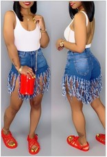 BELL'S BOUTIQUE Casual Tassel Design Blue Jeans