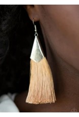 BELL'S BOUTIQUE In Full Plume Brown Earring