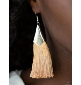 BELL'S BOUTIQUE In Full Plume Brown Earring