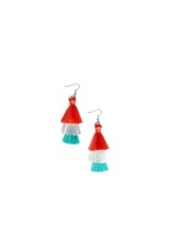 BELL'S BOUTIQUE Hold On To Your Tassel  Orange Multi-Colored Tassel Earring