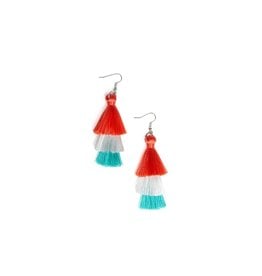 BELL'S BOUTIQUE Hold On To Your Tassel  Orange Multi-Colored Tassel Earring