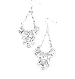 BELL'S BOUTIQUE Bling Bouquets White Rhinestone silver earrings