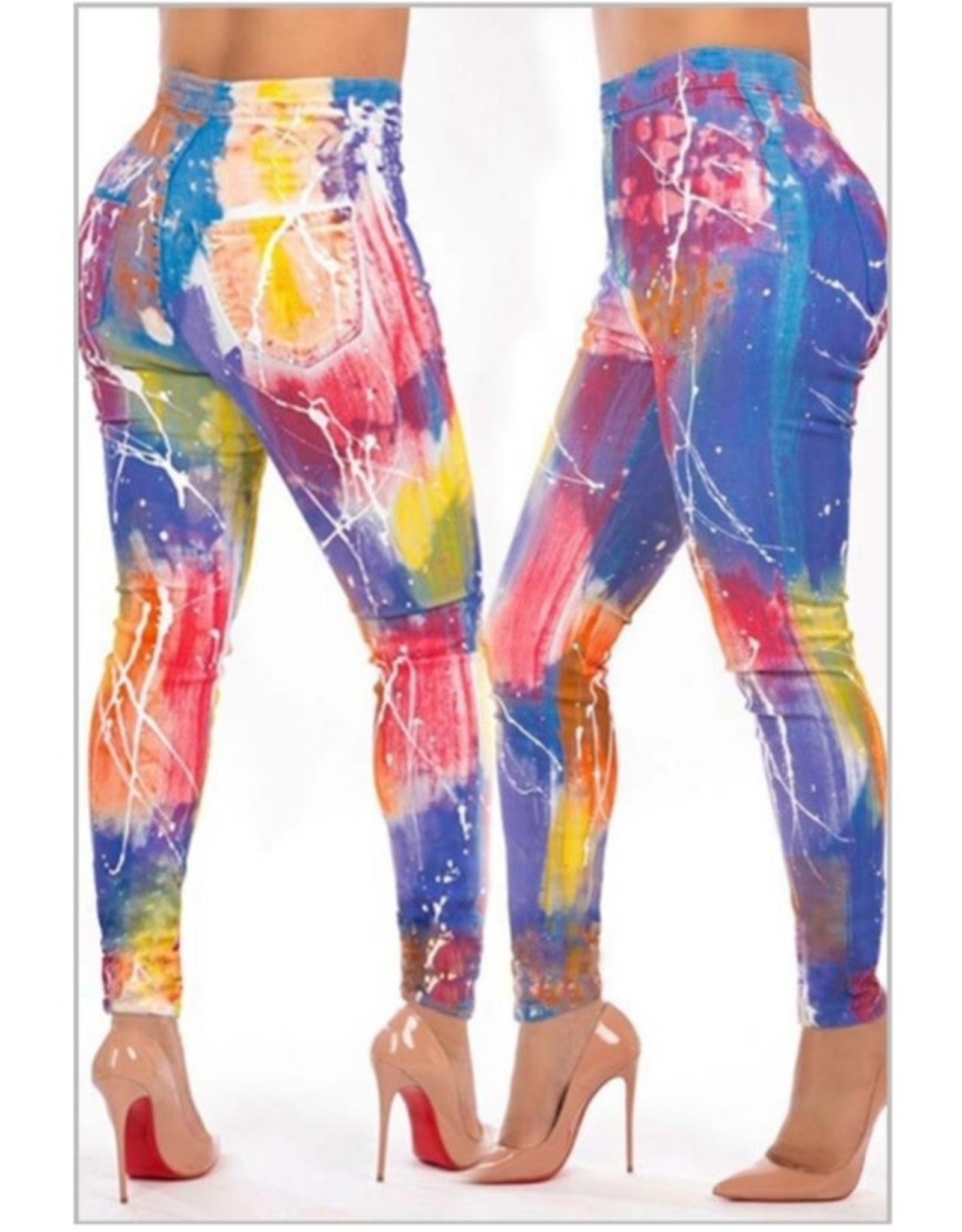 BELL'S BOUTIQUE Printed Multicolor Pants Small