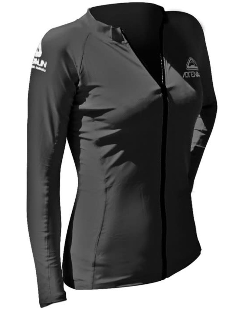 ADRENALINE RASH VEST WOMENS ADRENALINE ZIP LONG SLEEVE BLACK