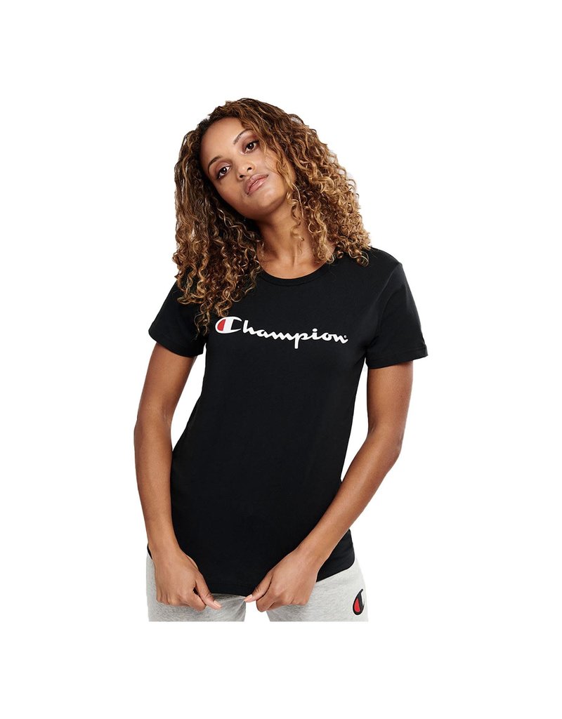 CHAMPION T-SHIRT CHAMPION WOMENS SCRIPT CVRGN BLACK