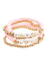Pink Love Bracelet,  4pcs