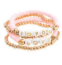 Pink Love Bracelet,  4pcs
