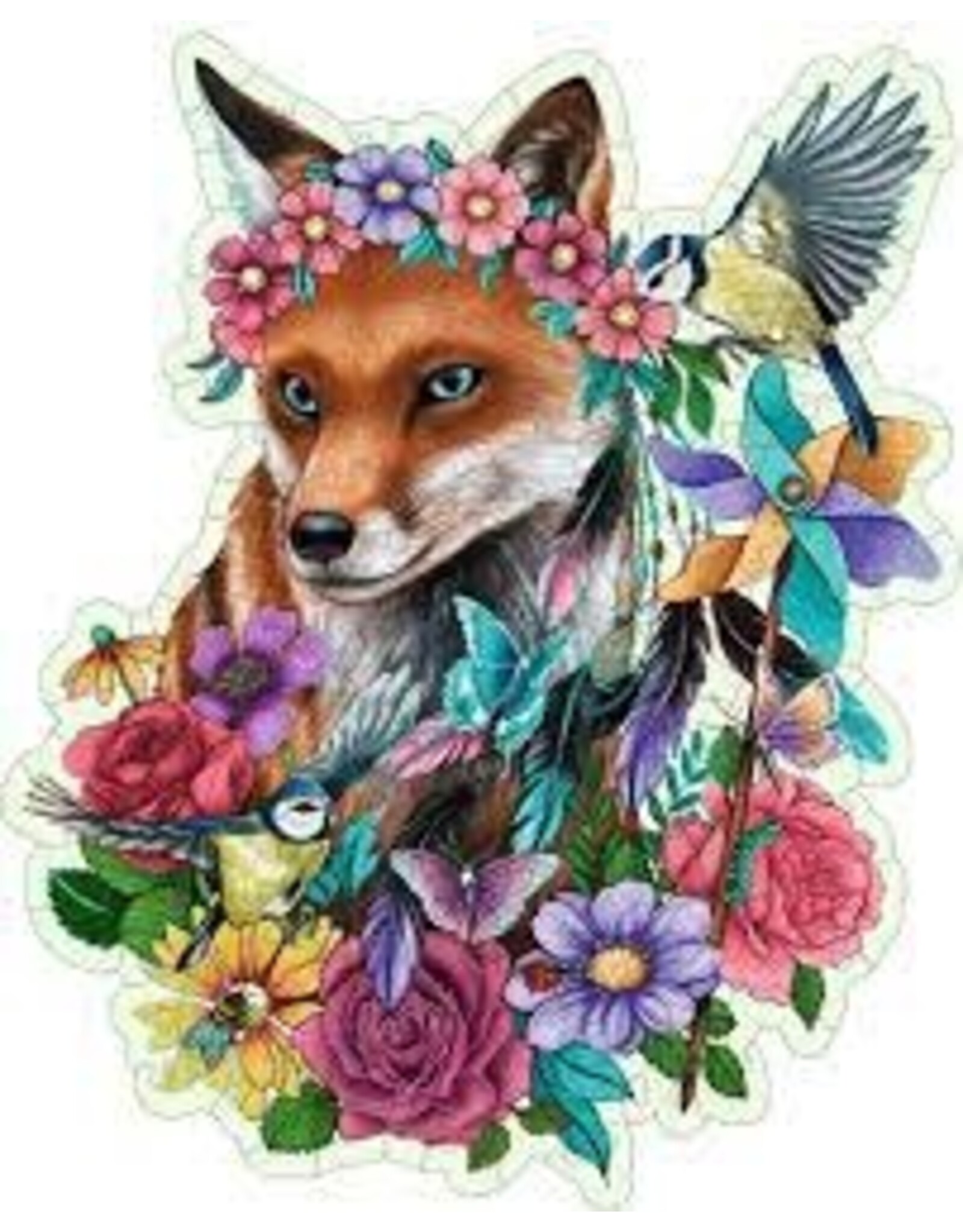 WOOD: Colorful Fox 150 pc Shape Puzzle