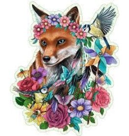 WOOD: Colorful Fox 150 pc Shape Puzzle