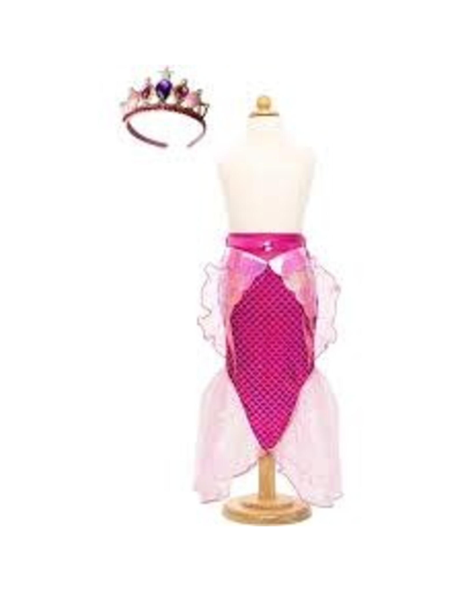 Mermaid Glimmer Skirt w/Tiara, Pink, Size 5-6