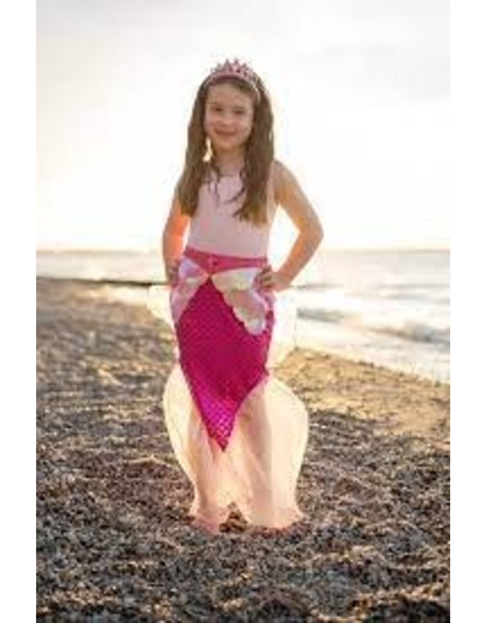 Mermaid Glimmer Skirt w/Tiara, Pink, Size 5-6