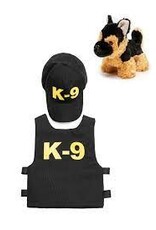 K9 Unit Police Set, Vest, Hat & Plush Puppy, Size 3-4