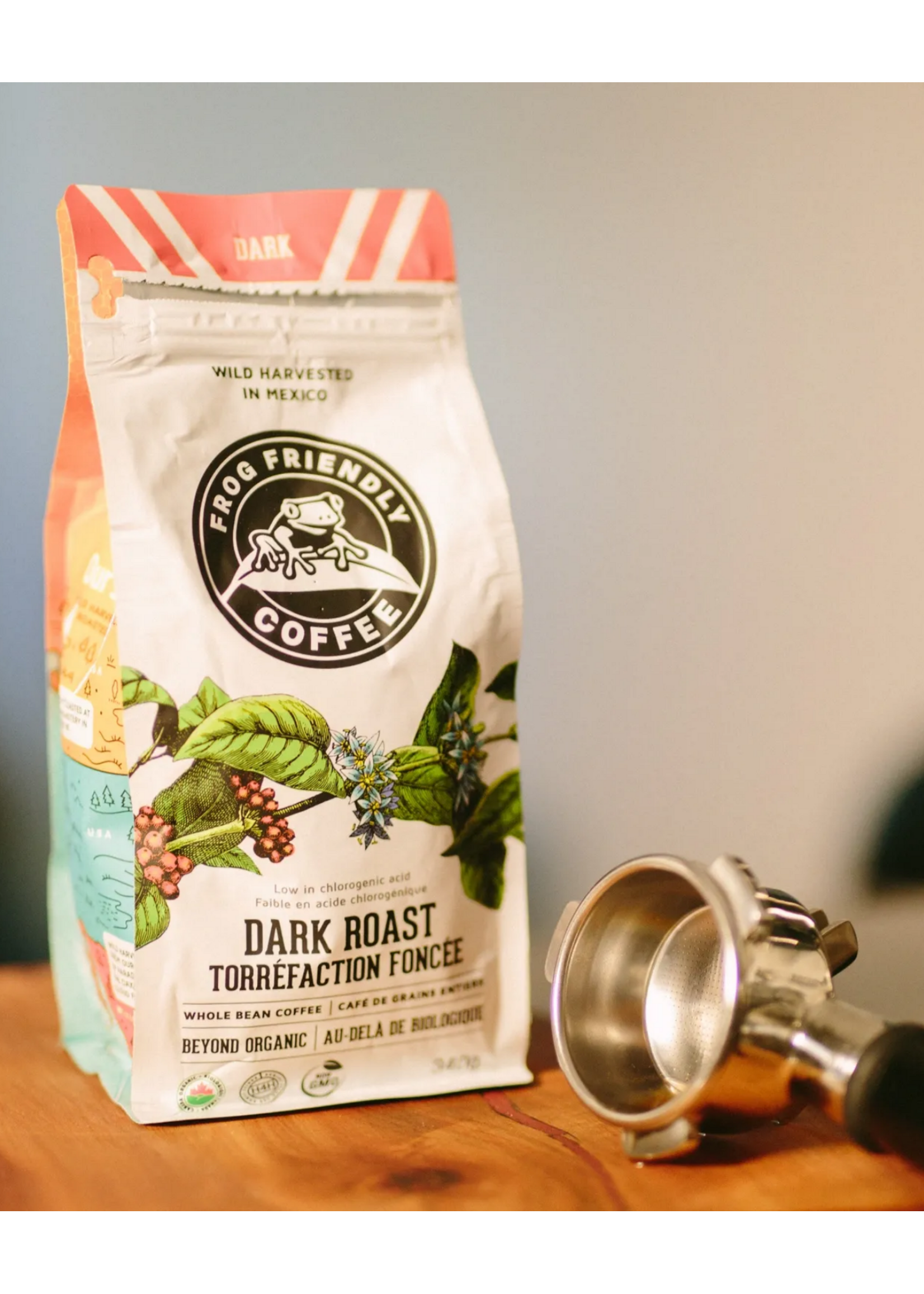 LEAPING FROG FROG Organic Coffee Beans Dark 340g