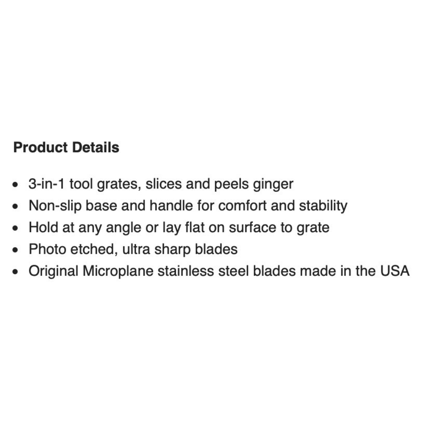 MICROPLANE MICROPLANE 3-In-1 Ginger Grater Tool - Black/Grey