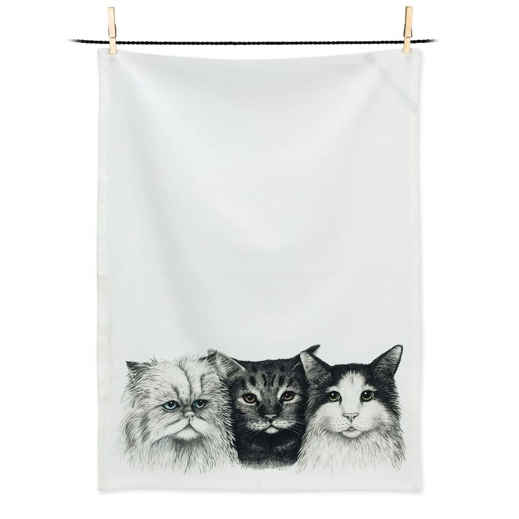 ABBOTT CHARLOTTE NICOLIN 3 Cats Tea Towel DNR