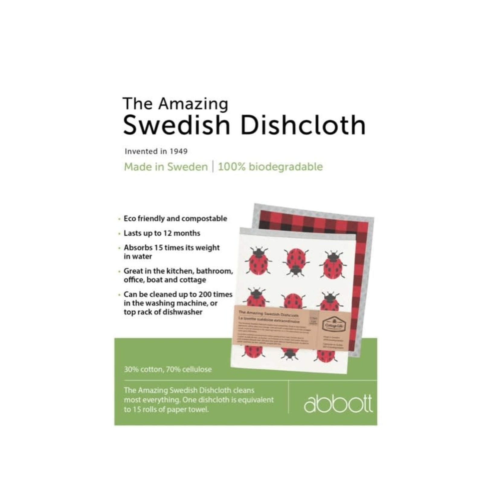ABBOTT ABBOTT Swedish Dishcloth S/2 - Bee