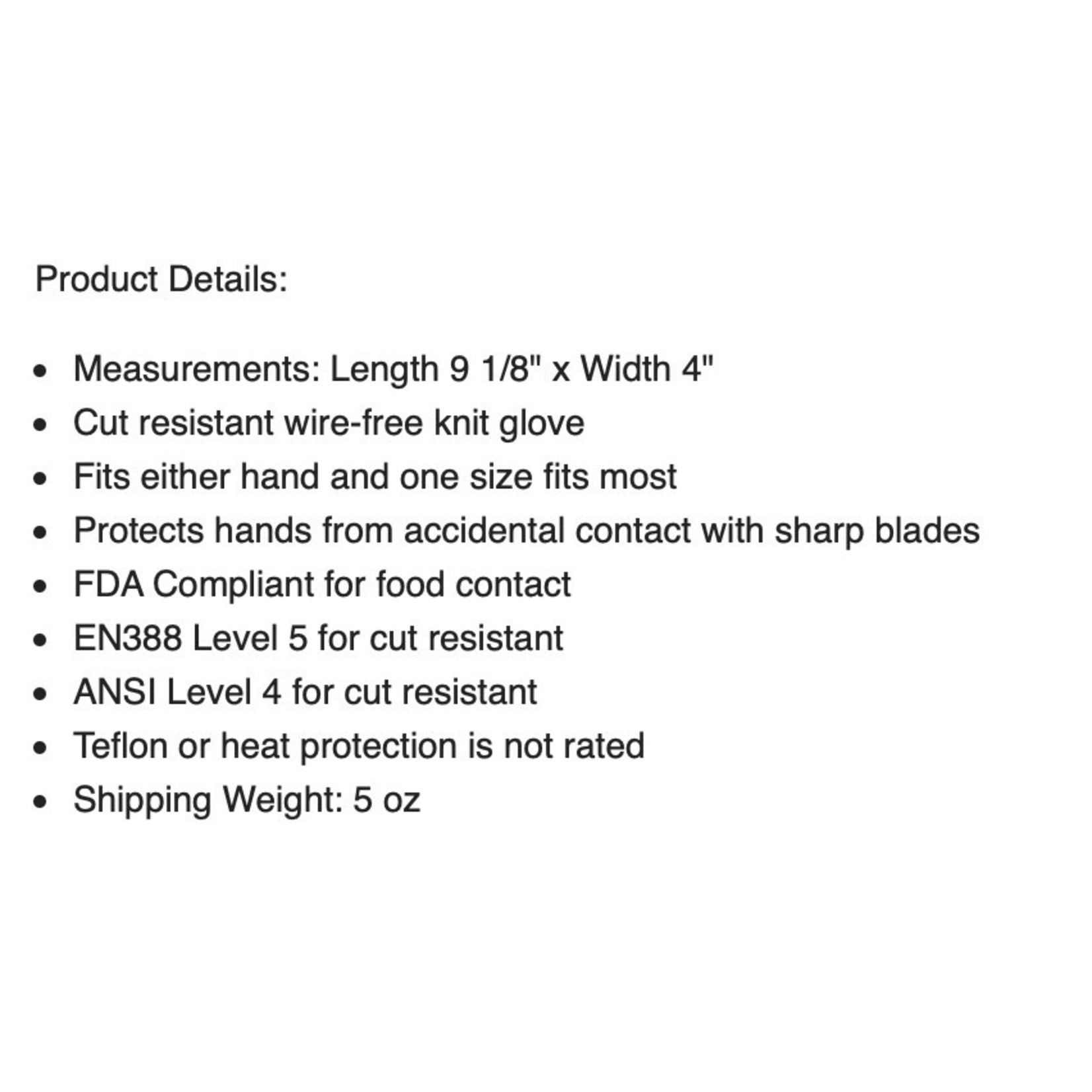 MICROPLANE MICROPLANE Cut Resistant Glove - Adult