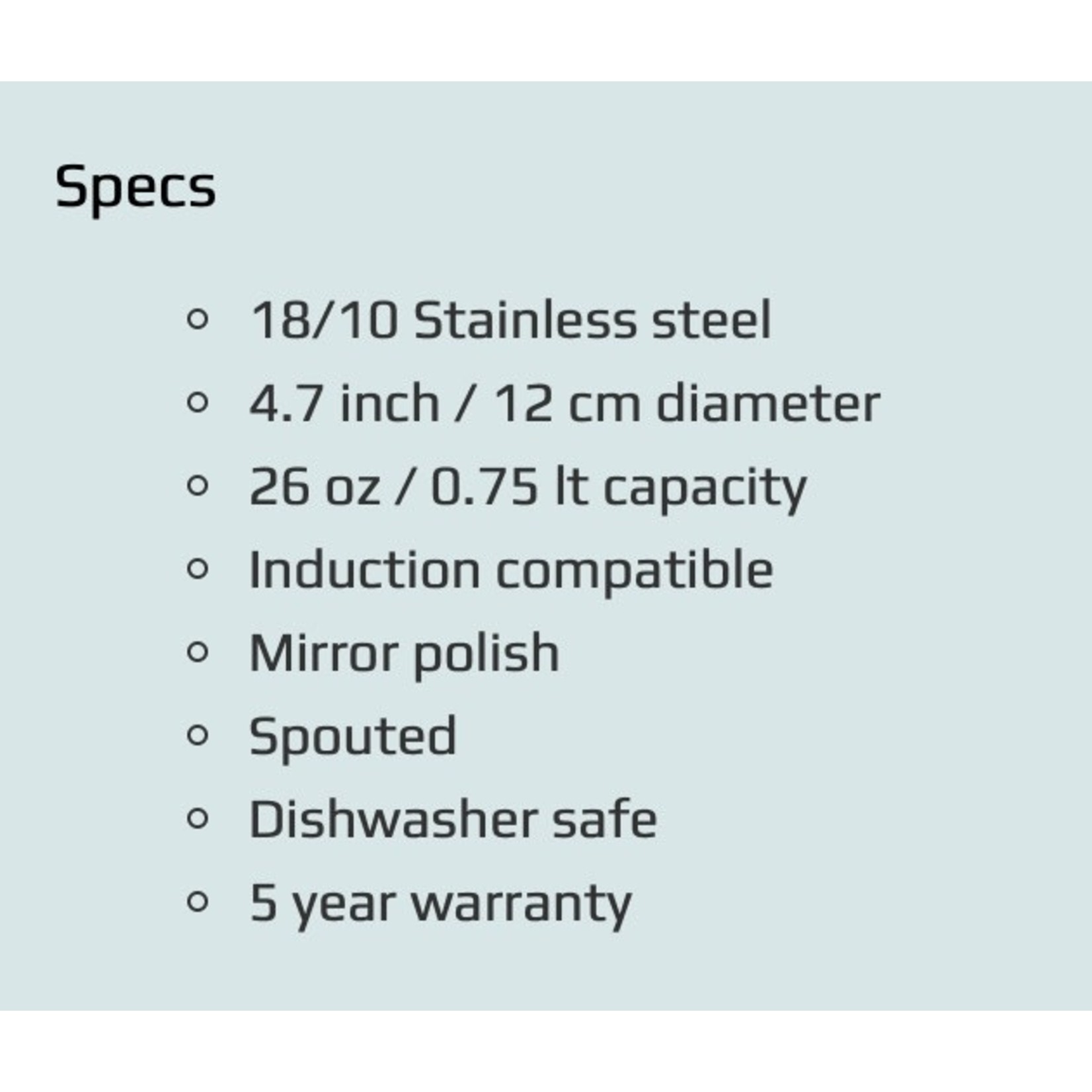 CUISINOX CUISINOX Deluxe Milk Saucepan 0.75L