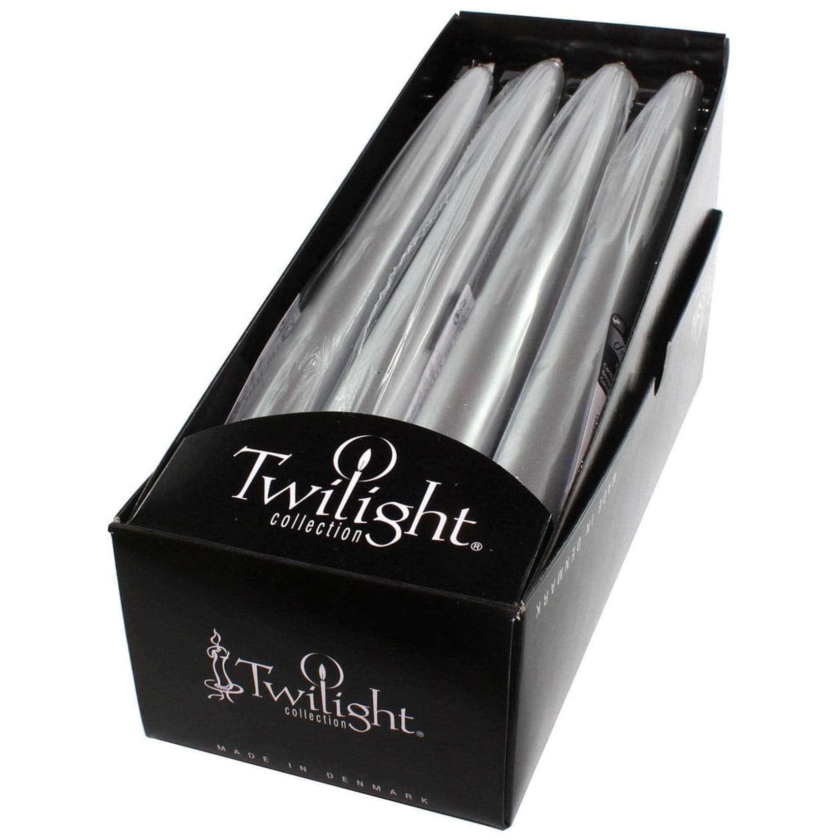 TWILIGHT TWILIGHT Metallic Taper Candle 10" - Silver