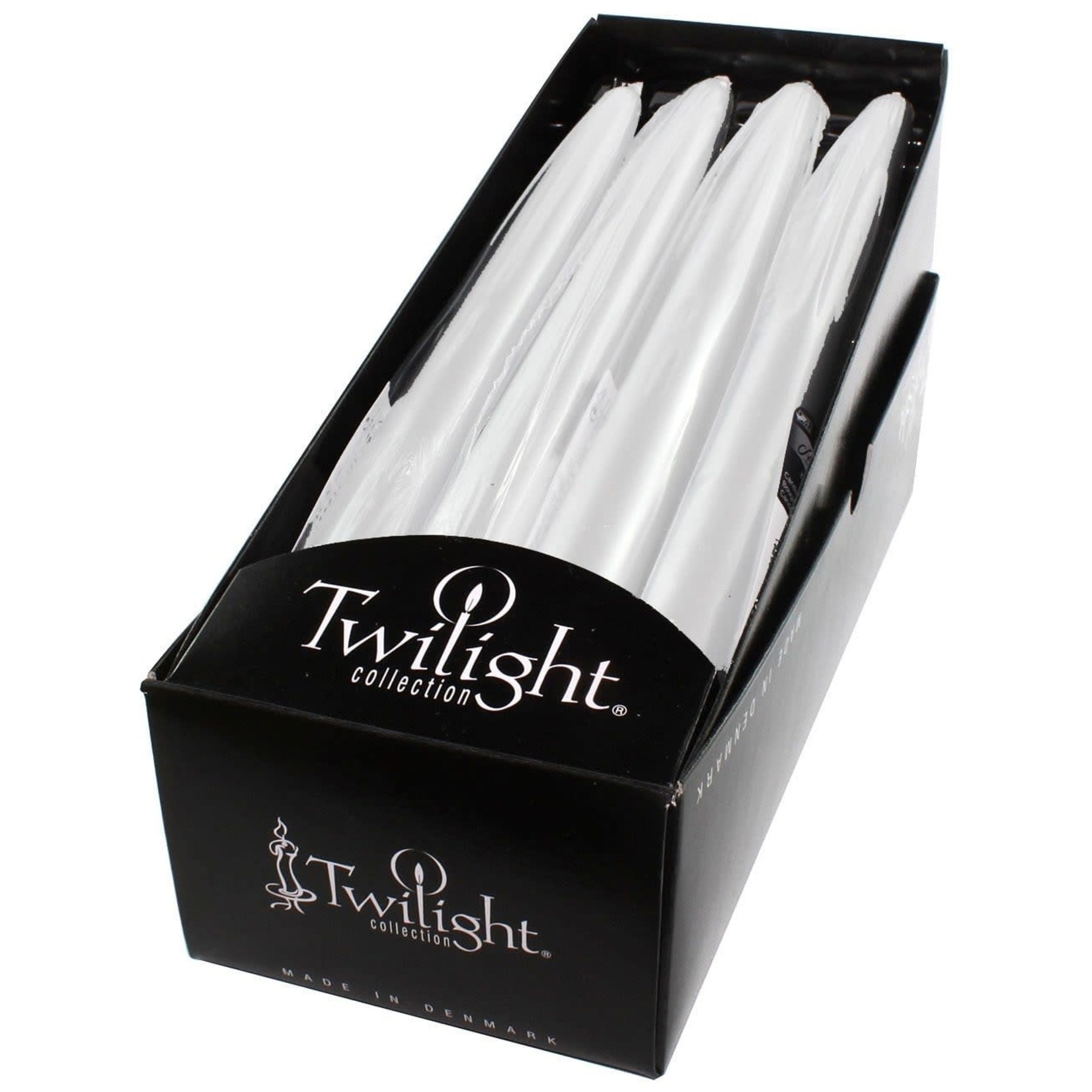 TWILIGHT TWILIGHT Metallic Taper Candle 10" - White