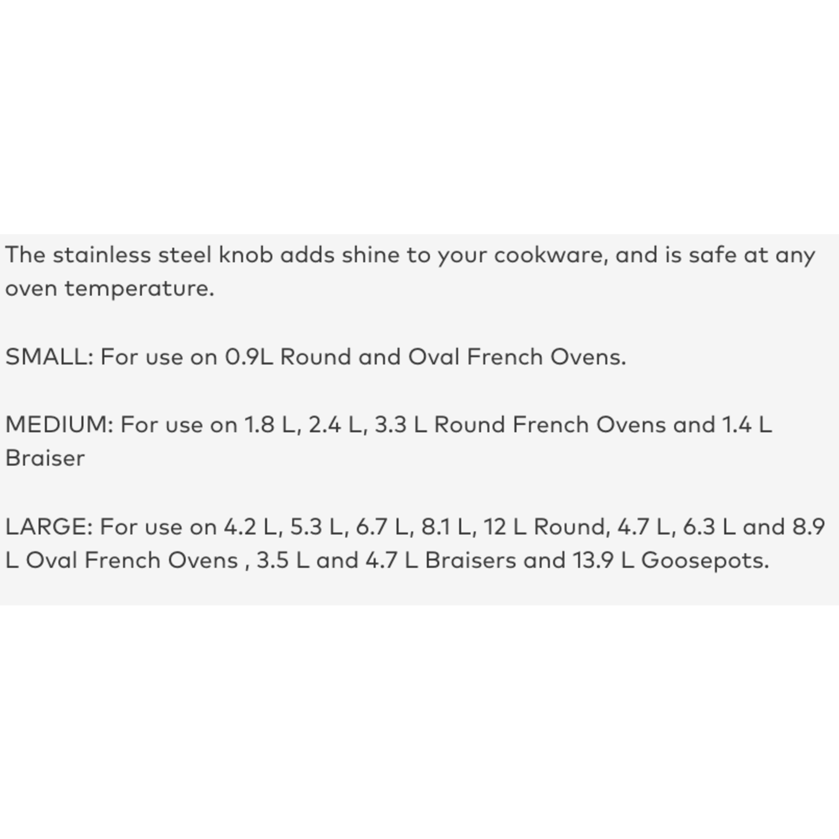 LE CREUSET LE CREUSET Stainless Knob - Small