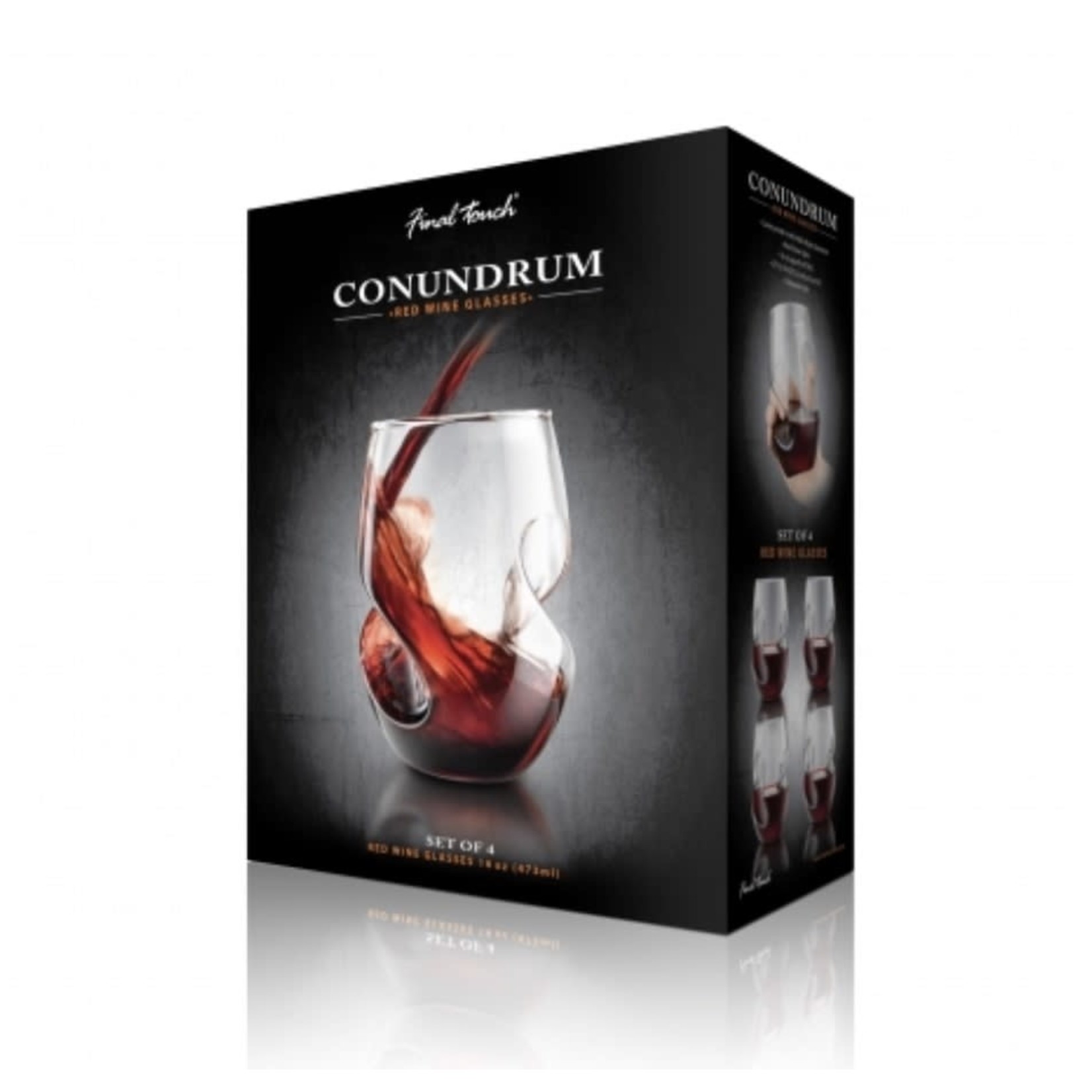 FINAL TOUCH FINAL TOUCH Conundrum Red Wine Glasses S/4