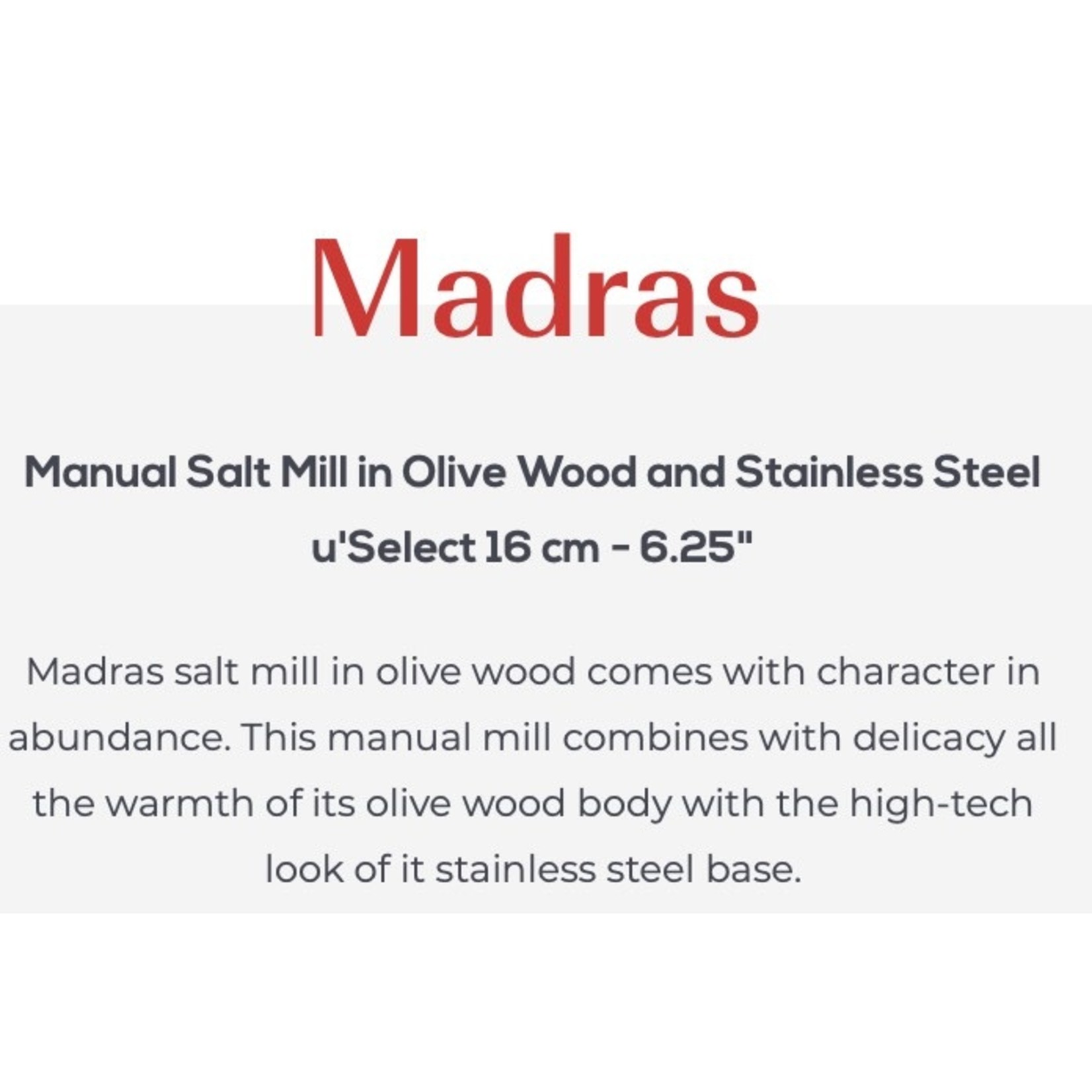 PEUGEOT PEUGEOT Madras Salt Mill 16cm - Olivewood DISC reg $104.99