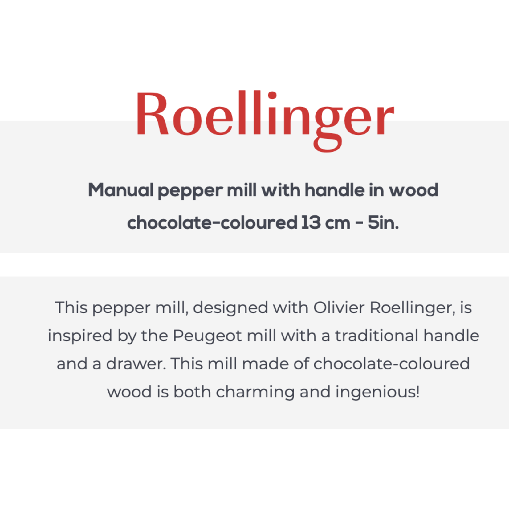 PEUGEOT PEUGEOT Roellinger Manual Pepper Mill - Chocolate