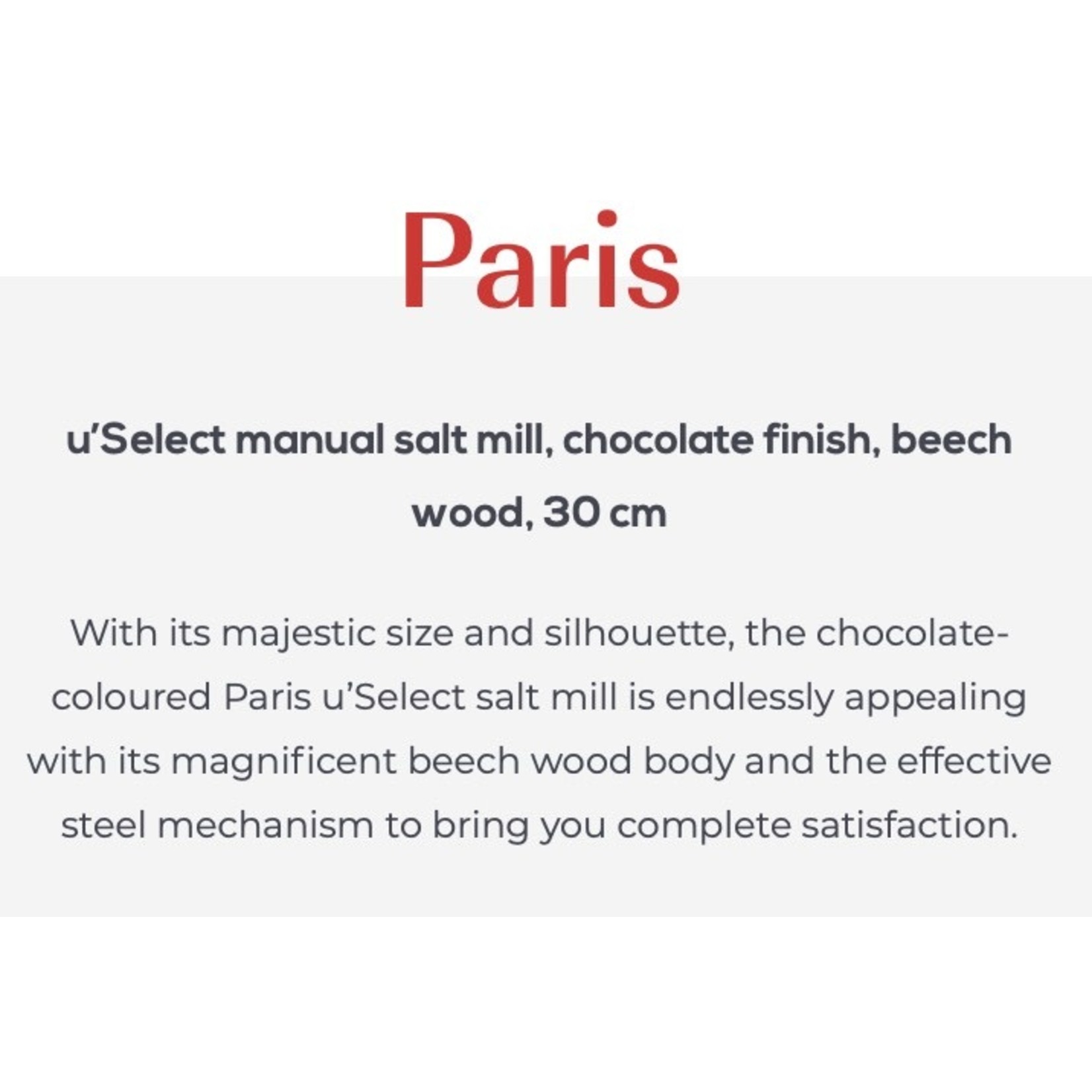 PEUGEOT PEUGEOT Paris USelect Salt Mill 30cm - Chocolate
