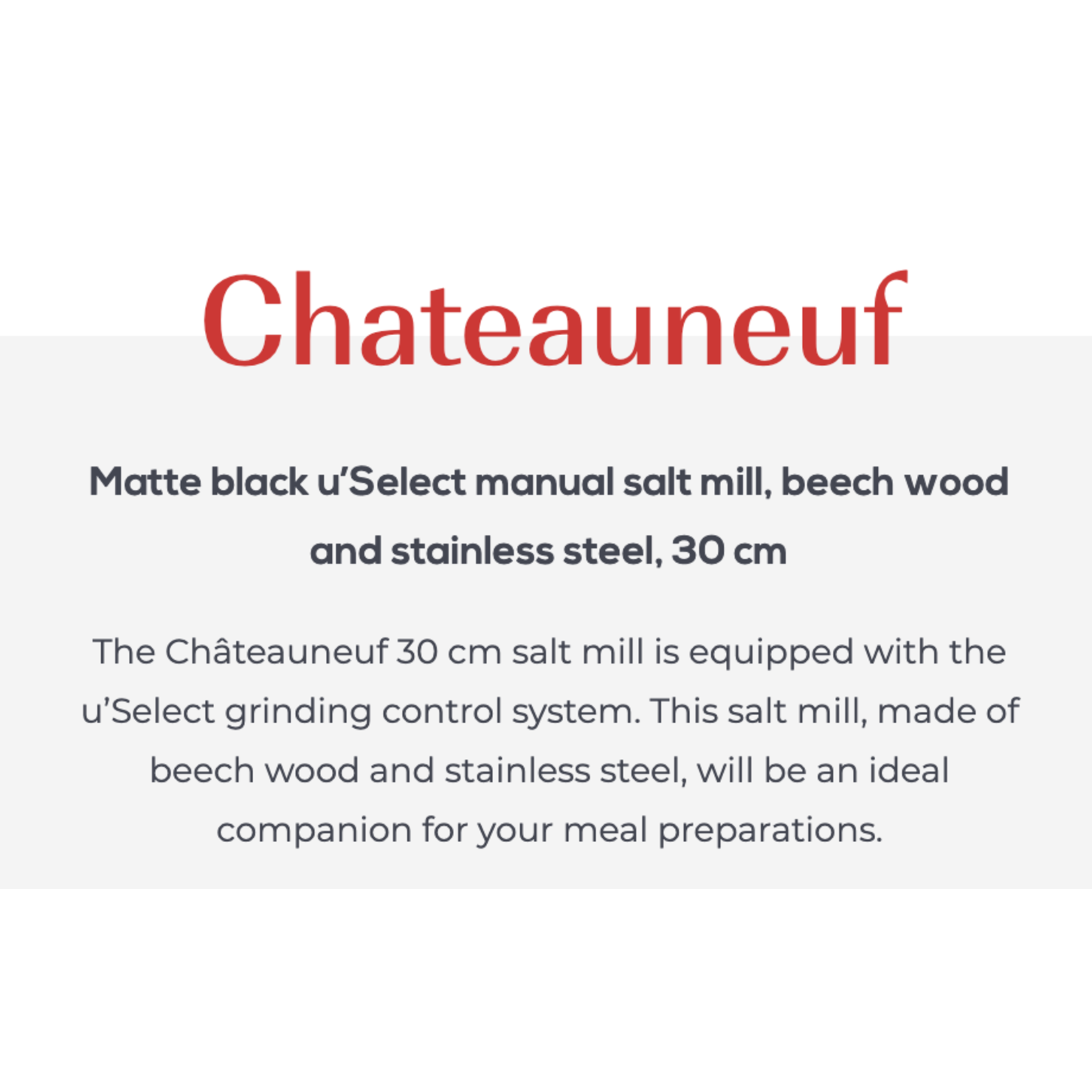 PEUGEOT PEUGEOT Chateauneuf Salt USelect Mill 31cm - Black DISC
