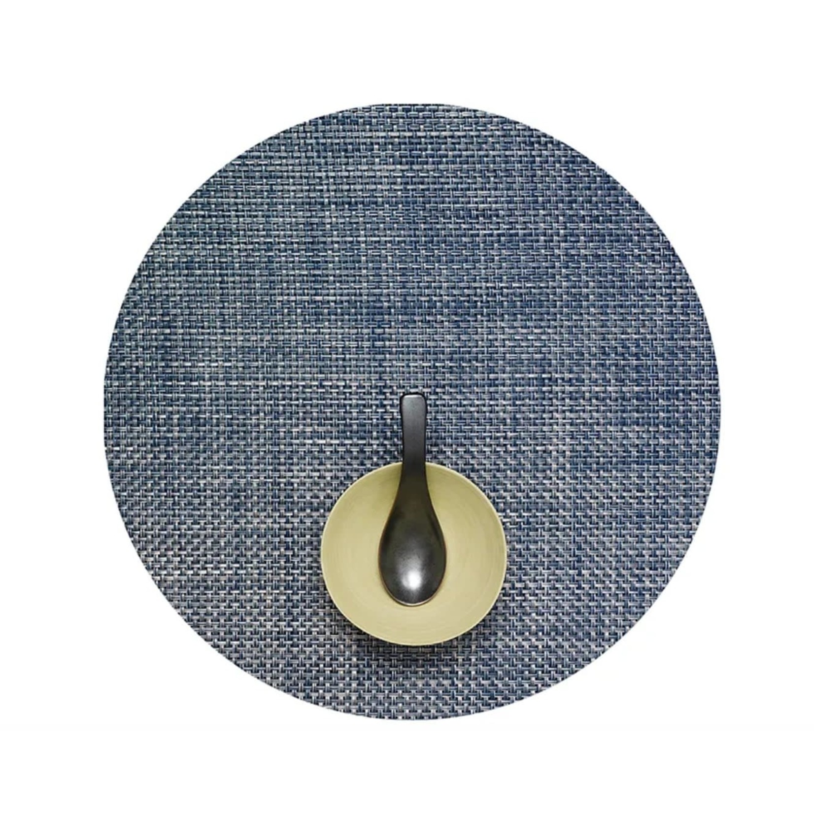 CHILEWICH CHILEWICH Round Mini Basketweave Placemat - Chambray DNR