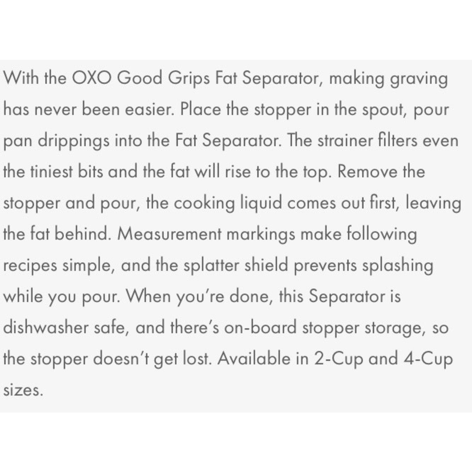 OXO OXO Fat Separator 4 Cup