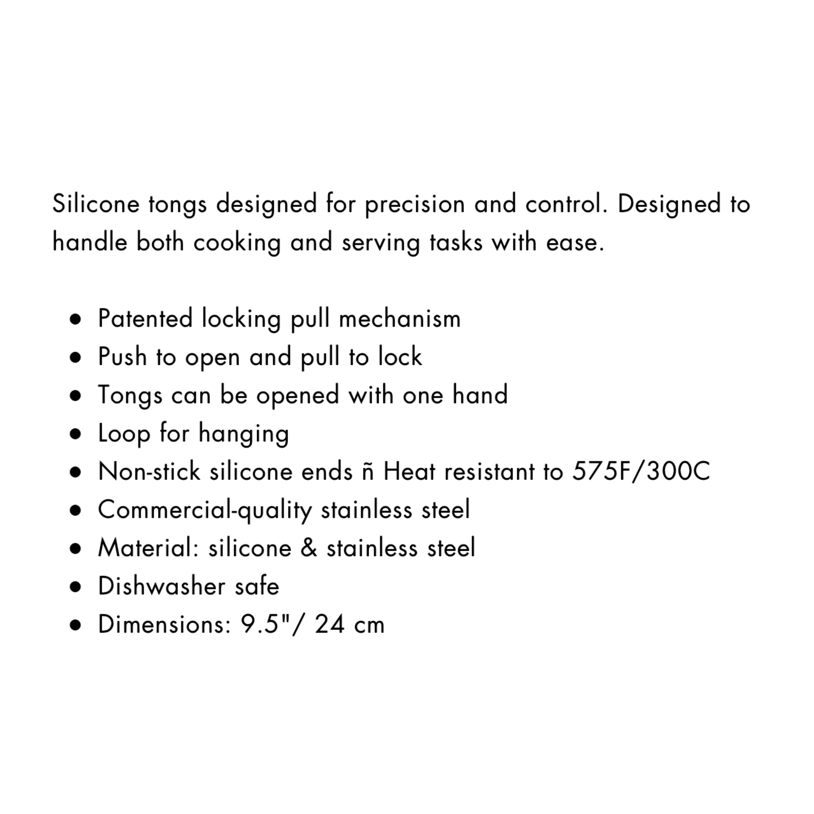 CUISIPRO CUISIPRO Silicone Tongs 12'' - Black