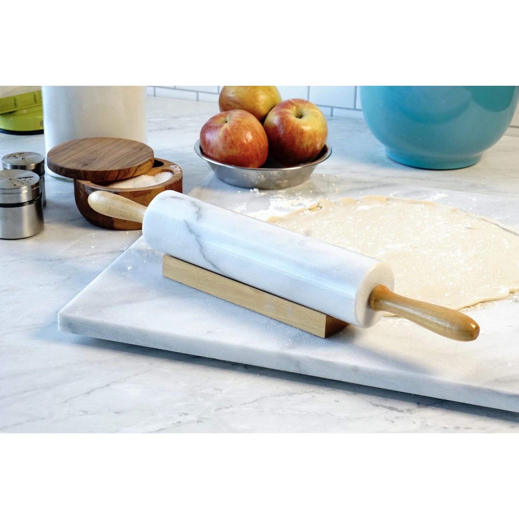 RSVP RSVP Marble Rolling Pin with Base - White DNR