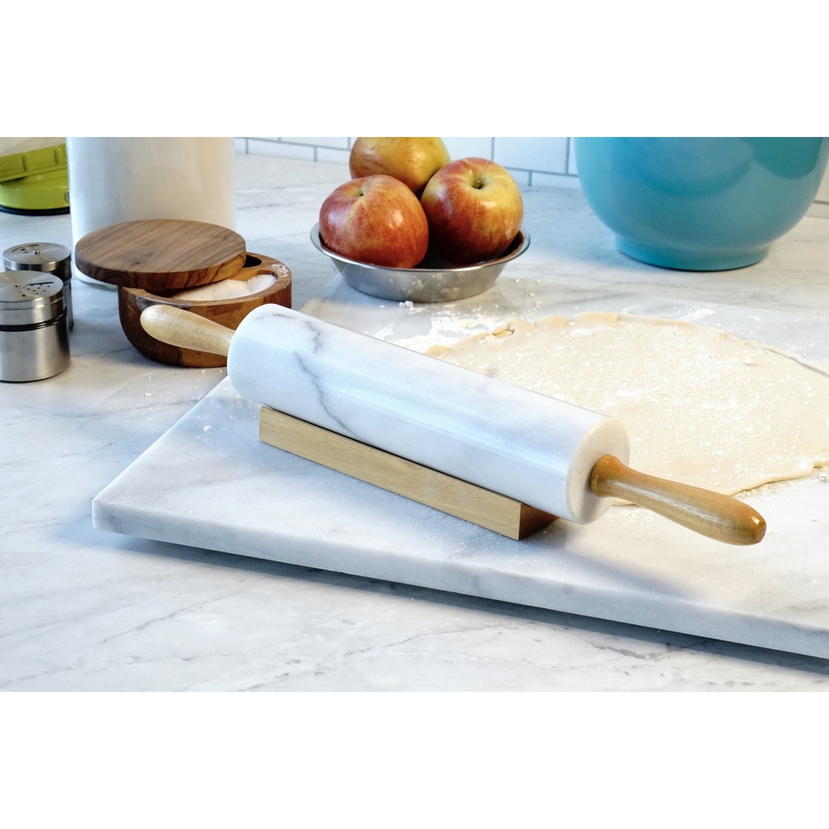 RSVP RSVP Marble Rolling Pin with Base - White