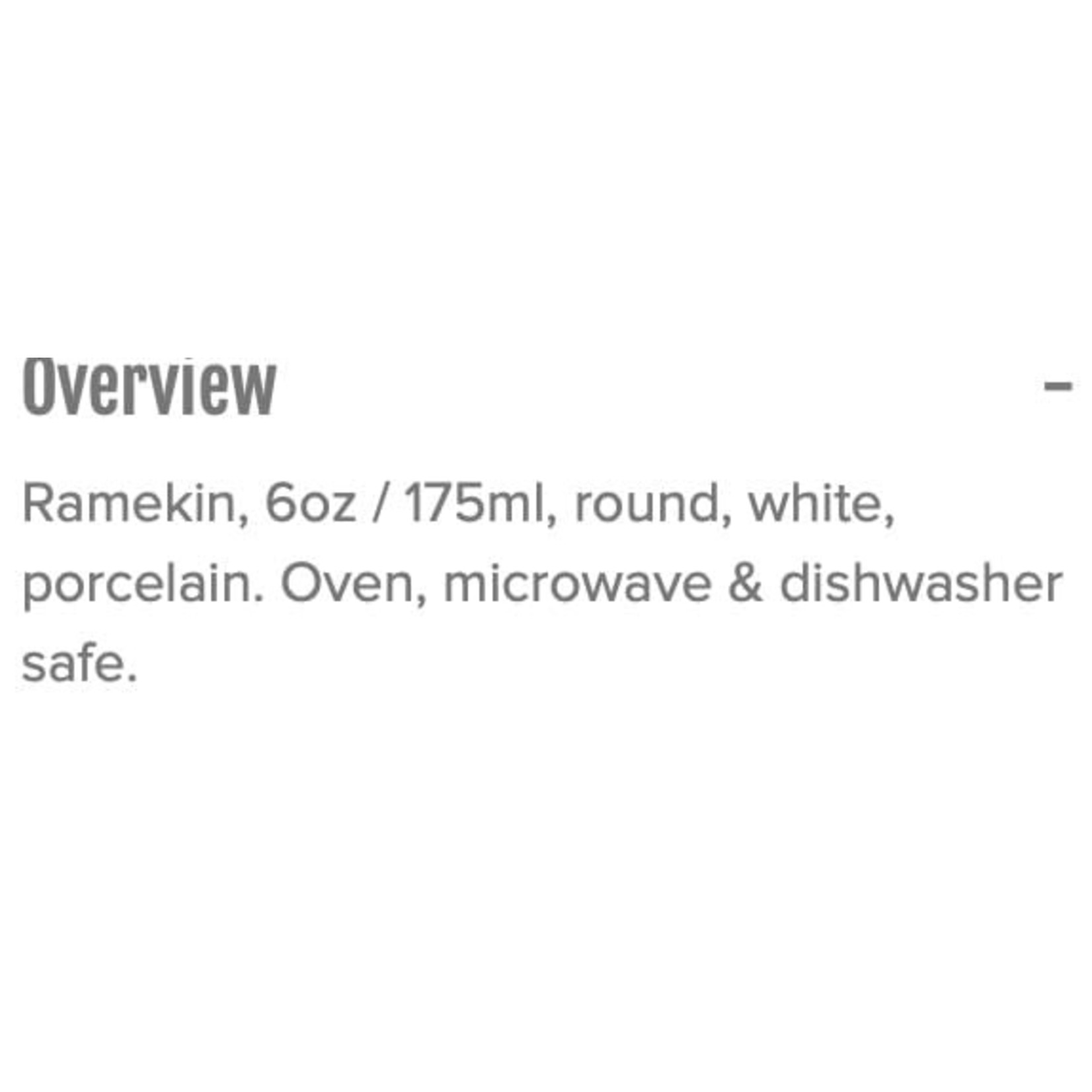 BIA Ramekin 6oz/175ml - White