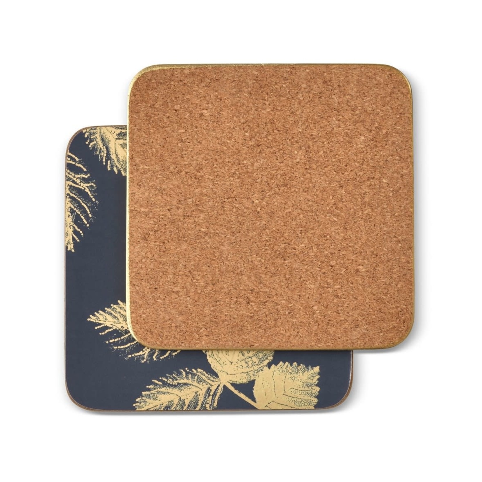 PORTMEIRION PIMPERNEL Etched Leaves Coasters S/6 - Navy