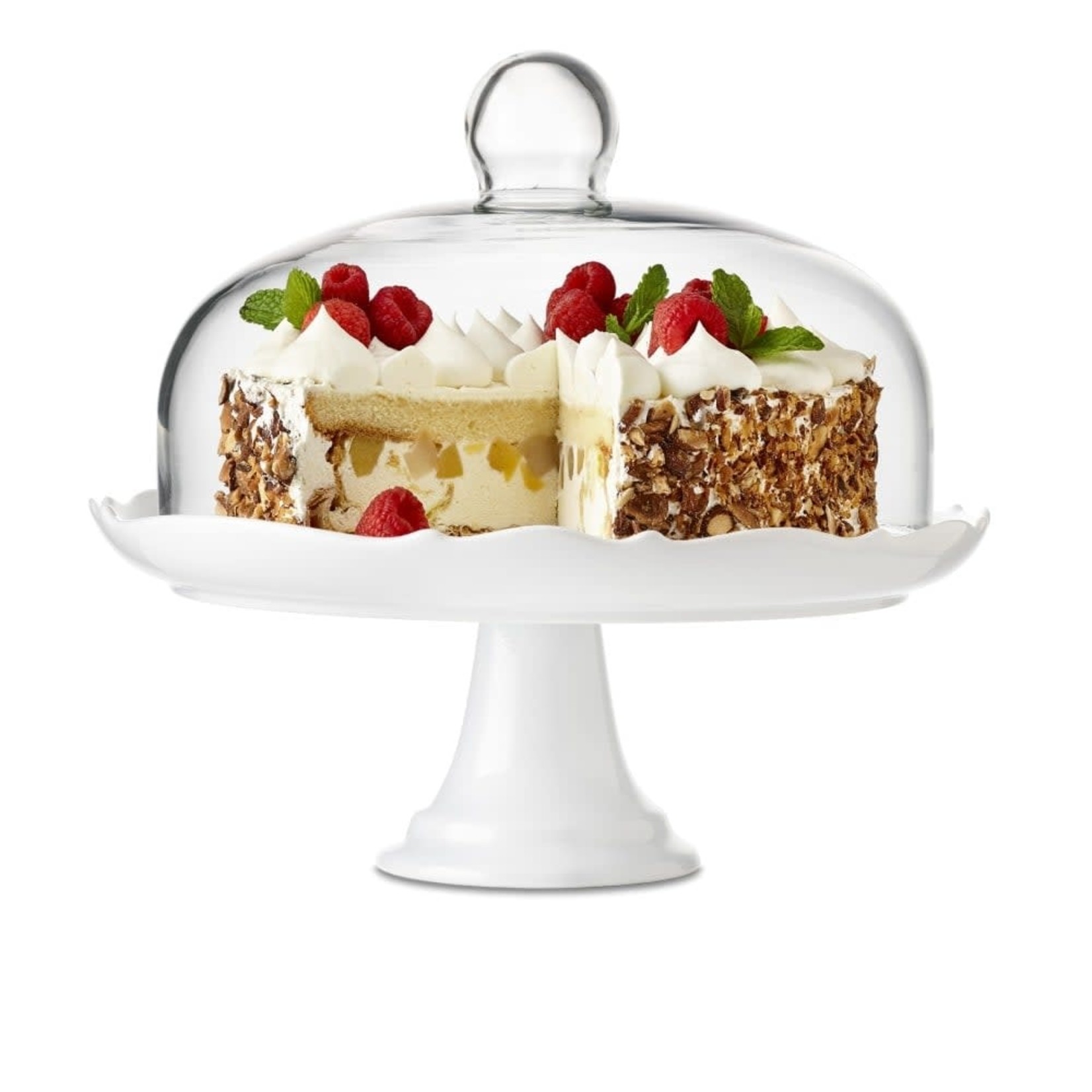BRILLIANT Bianco Pedestal Cake Plate & Dome 27cm