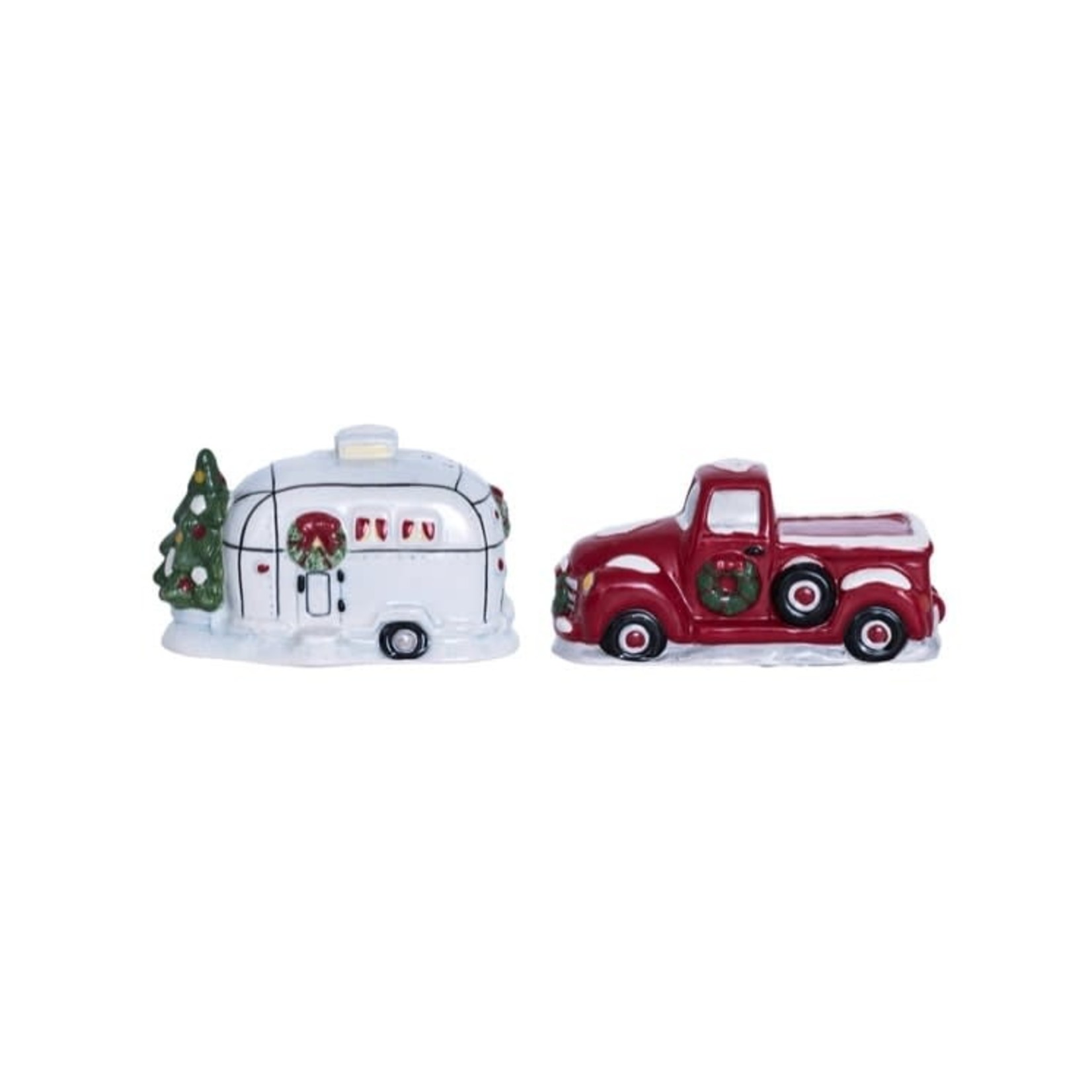 BLUE SKY CLAYWORKS BLUE SKY Happy Camper Salt & Pepper Set (Christmas)