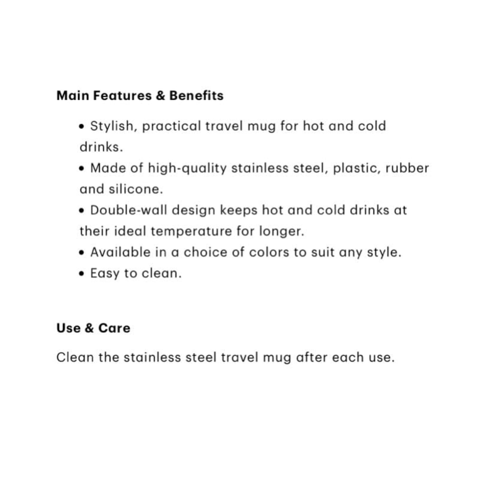 BODUM BODUM Large Travel Mug 15oz - Blk Stainless