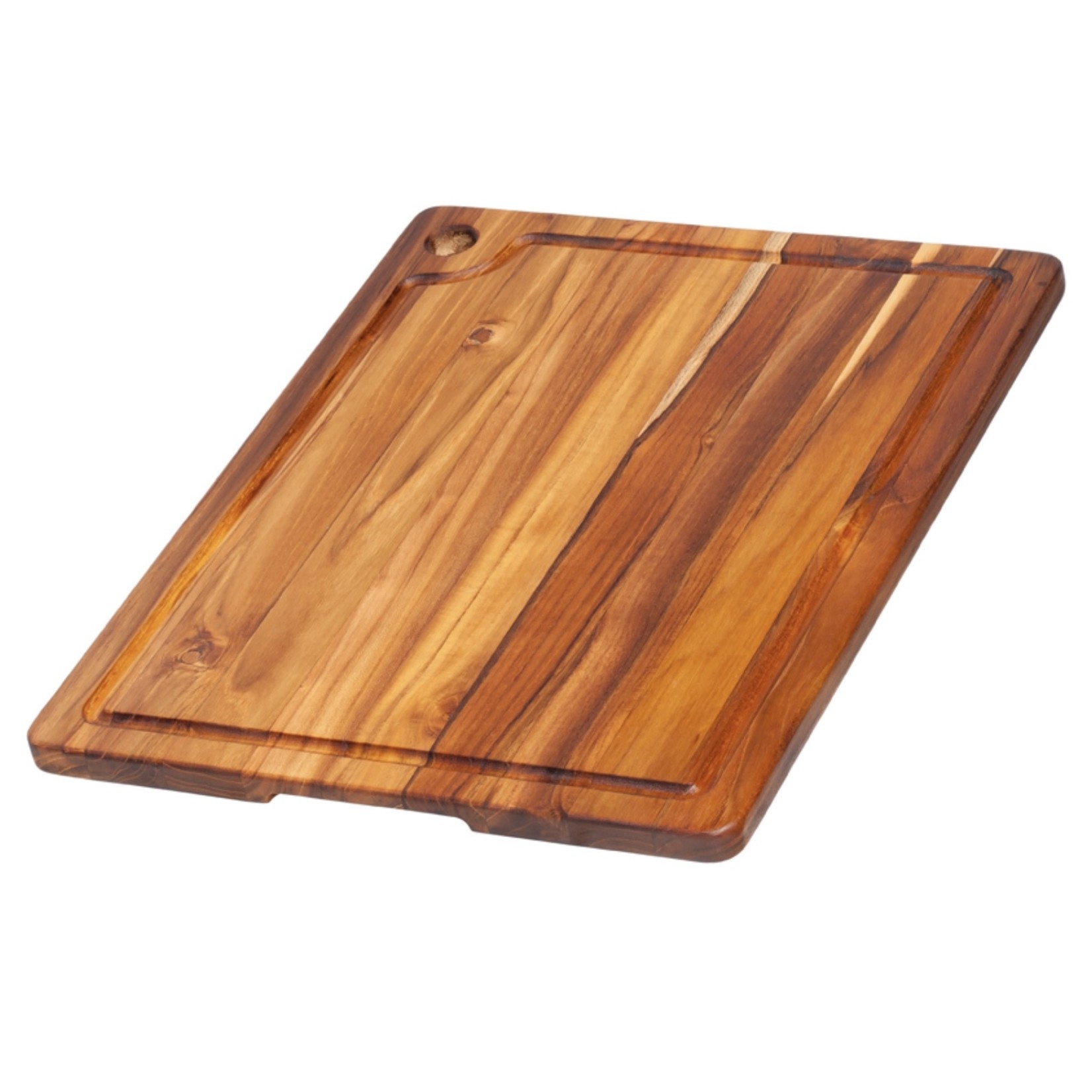 TEAKHAUS TEAKHAUS Corner Hole Cutting Board with Juice Groove 18x14.75"